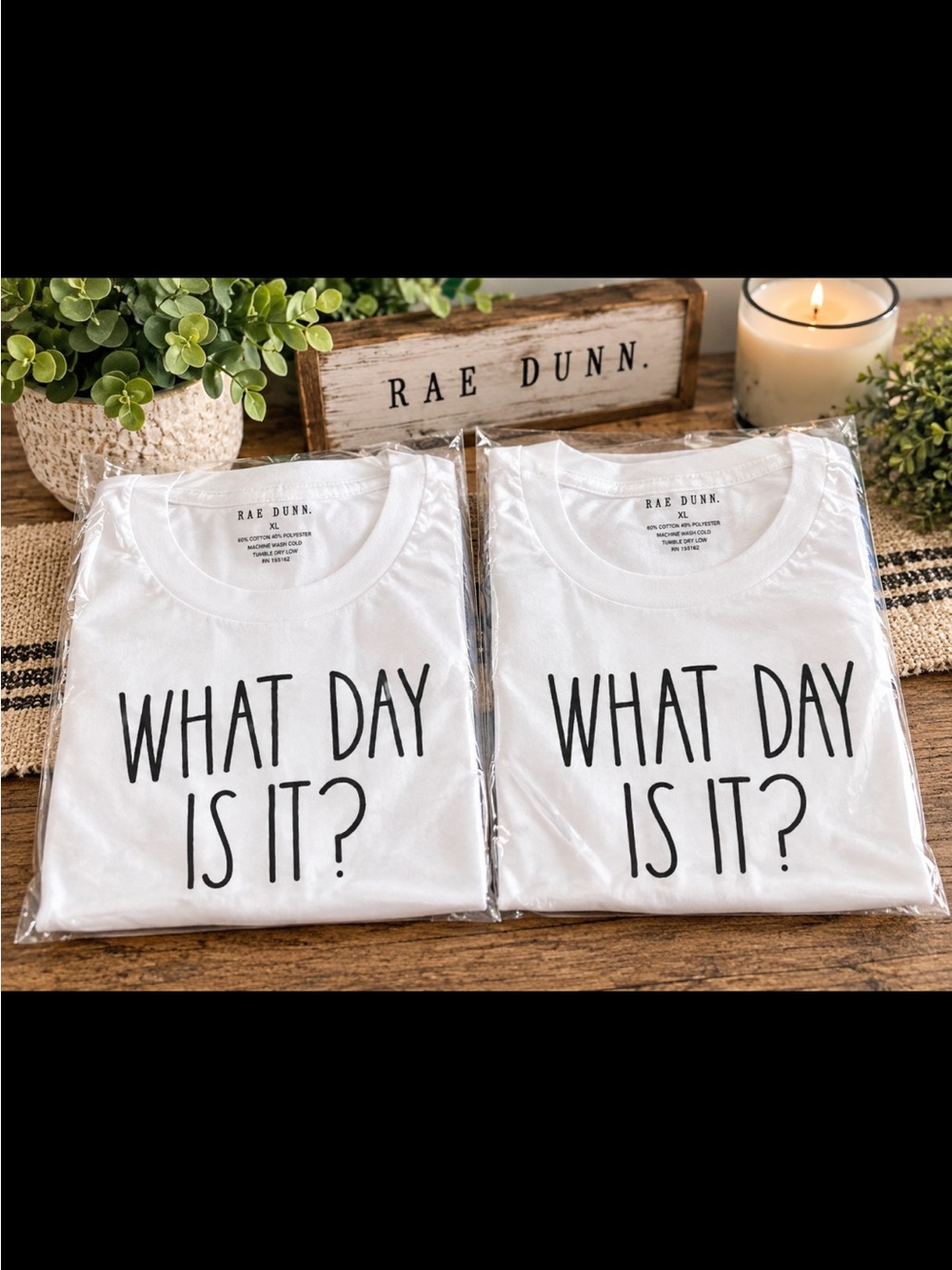 Rae Dunn White Men's Graphic Tee - "What Day Is It?"